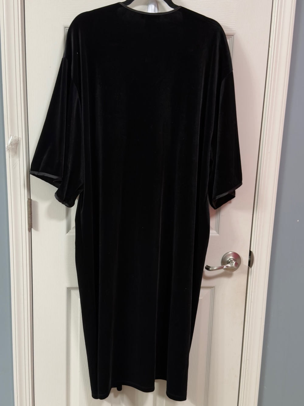 URBAN Romantics Black Velvet Kimono Open Front Longline Kimono Duster Jacket. - Picture 3 of 15